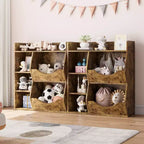 Étagère à livres 3 niveaux pour enfants de 80 cm de hauteur, meuble de rangement pour jouets, organisateur de jouets à 5 casiers pour chambre, couloir, salon et crèche