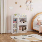Étagère à livres 3 niveaux pour enfants de 80 cm de hauteur, meuble de rangement pour jouets, organisateur de jouets à 5 casiers pour chambre, couloir, salon et crèche