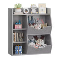 Étagère à livres 3 niveaux pour enfants de 80 cm de hauteur, meuble de rangement pour jouets, organisateur de jouets à 5 casiers pour chambre, couloir, salon et crèche