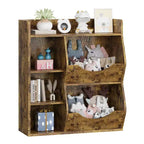 Étagère à livres 3 niveaux pour enfants de 80 cm de hauteur, meuble de rangement pour jouets, organisateur de jouets à 5 casiers pour chambre, couloir, salon et crèche
