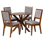 Ensemble de salle à manger 5 pièces Baxton Studio Mana en bois gris et noyer marron, de style moderne