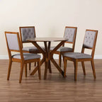 Ensemble de salle à manger 5 pièces Baxton Studio Mana en bois gris et noyer marron, de style moderne