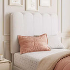 Cadre de lit simple avec tiroir de rangement et tête de lit, lit plateforme simple capitonné en velours pour filles, support robuste en lattes de bois