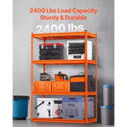 Étagères de rangement VEVOR, 1088 kg, Étagères de garage robustes à 4 niveaux, Étagères métalliques réglables 50,8 P x 101,6 L x 152,4 H pour unité de rayonnage industriel