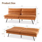 Canapé-lit futon convertible Dyonery 71,3", futon en mousse à mémoire de forme avec dossier réglable, petit canapé-lit pliant pour salon