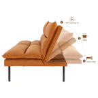 Canapé-lit futon convertible Dyonery 71,3", futon en mousse à mémoire de forme avec dossier réglable, petit canapé-lit pliant pour salon