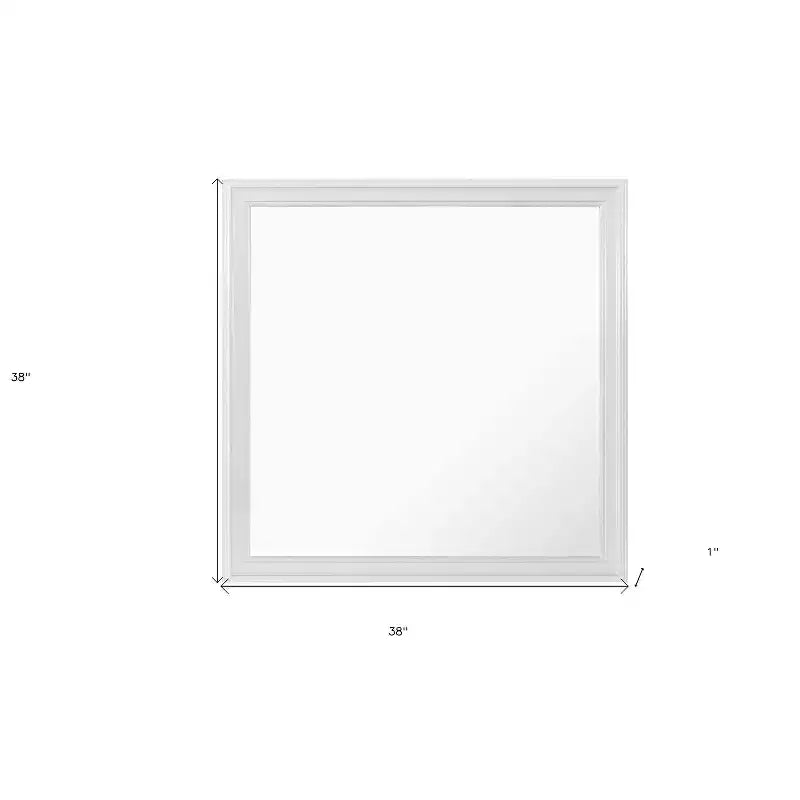 Miroir d'appoint encadré en bois blanc carré HomeRoots 38