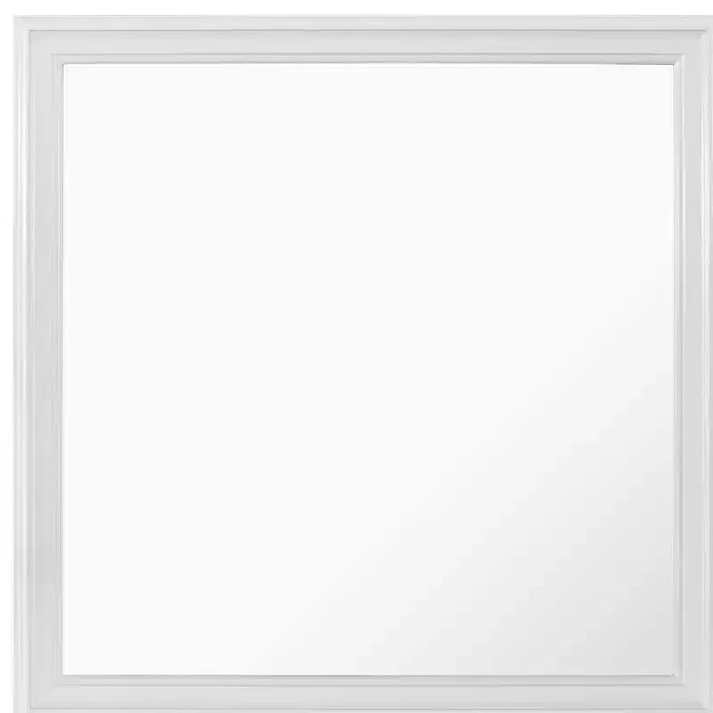 Miroir d'appoint encadré en bois blanc carré HomeRoots 38
