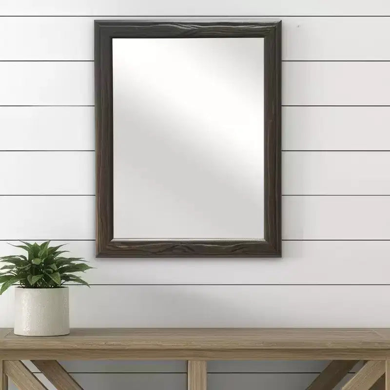 Miroir d'appoint HomeRoots 20 en bois massif noir