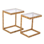 Tables gigognes en jacinthe d'eau Ismaya – Lot de 2 – Naturel – SEI