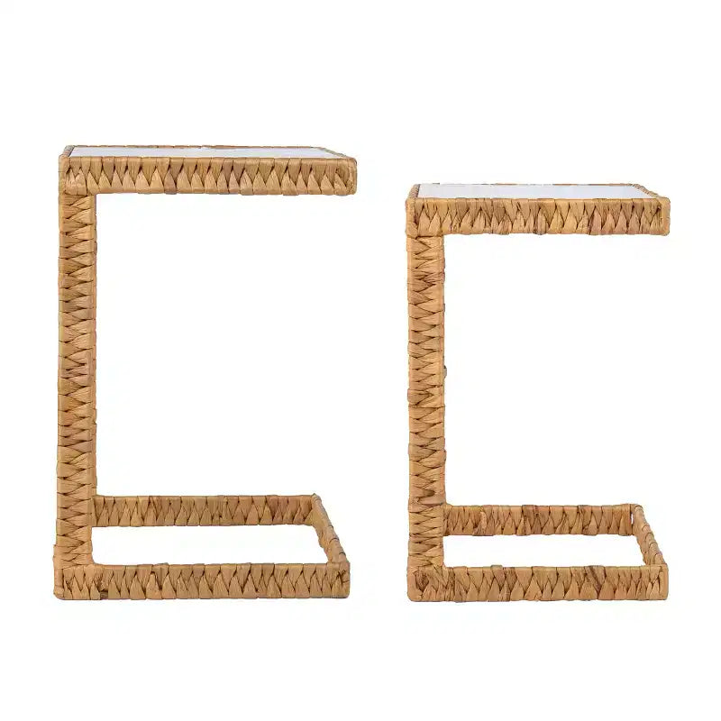 Tables gigognes en jacinthe d'eau Ismaya – Lot de 2 – Naturel – SEI