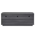 Meuble TV ondulé 64 W avec lumières LED, buffet rond à rayures verticales, meuble de rangement en verre trempé avec cadre de porte en aluminium, noir - ModernLuxe