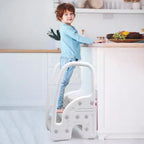 TROPOW Marchepied pour tout-petits, marchepied pour enfants avec poignées latérales, marchepied en plastique à 3 niveaux pour lavabo de salle de bain, comptoir de cuisine, entraînement à la propreté
