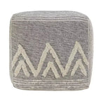 HomeRoots 16 Gray Fabric Pouf Ottoman