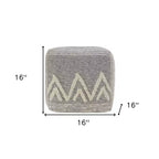 HomeRoots Pouf-ottoman 16 gris en tissu