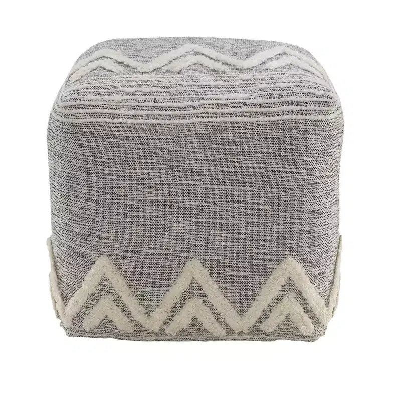 HomeRoots Pouf-ottoman 16 gris en tissu