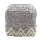 HomeRoots Pouf-ottoman 16 gris en tissu