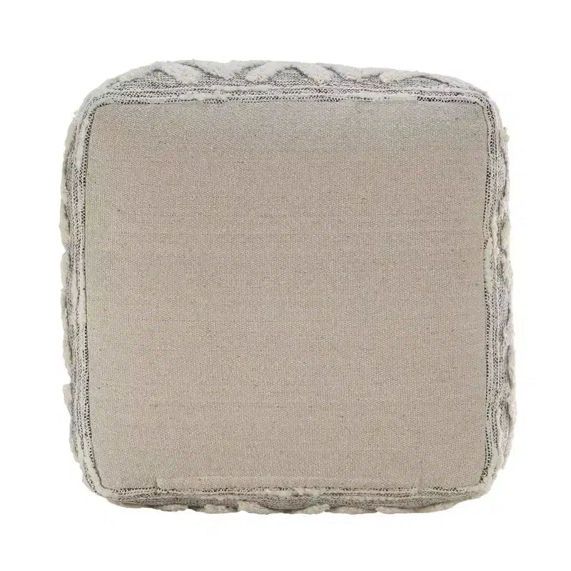 HomeRoots Pouf-ottoman 16 gris en tissu