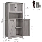 Acekool Meuble de salle de bain de ferme 54 avec portes vitrées, étagères réglables et garde-manger de rangement autoportant pour cuisine, salon et salle à manger