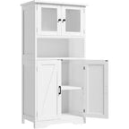 Acekool Meuble de salle de bain de ferme 54 avec portes vitrées, étagères réglables et garde-manger de rangement autoportant pour cuisine, salon et salle à manger