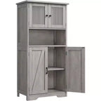 Acekool Meuble de salle de bain de ferme 54 avec portes vitrées, étagères réglables et garde-manger de rangement autoportant pour cuisine, salon et salle à manger