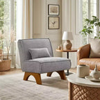 Fauteuil d'appoint déhoussable Art Leon en tissu avec pieds en bois
