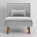 Art Leon Fabric Upholstered Accent Slipper Chair with Removable Pillow and Wood Legs