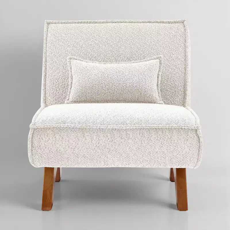Fauteuil d'appoint déhoussable Art Leon en tissu avec pieds en bois