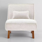 Fauteuil d'appoint déhoussable Art Leon en tissu avec pieds en bois