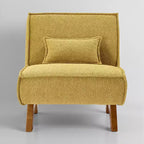 Fauteuil d'appoint déhoussable Art Leon en tissu avec pieds en bois