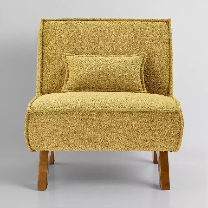 Fauteuil d'appoint déhoussable Art Leon en tissu avec pieds en bois