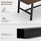 Table de salle à manger rustique en bois pour 6-8 personnes avec pieds robustes en métal noir, design industriel rectangulaire, parfaite pour la cuisine, la salle à manger, le salon