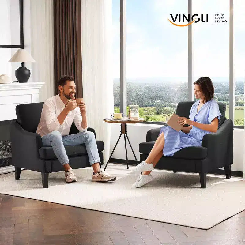 Fauteuil d'appoint Karl Home de 31 pouces en lin avec accoudoir incliné