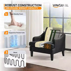 Fauteuil d'appoint Karl Home de 31 pouces en lin avec accoudoir incliné