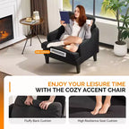 Fauteuil d'appoint Karl Home de 31 pouces en lin avec accoudoir incliné