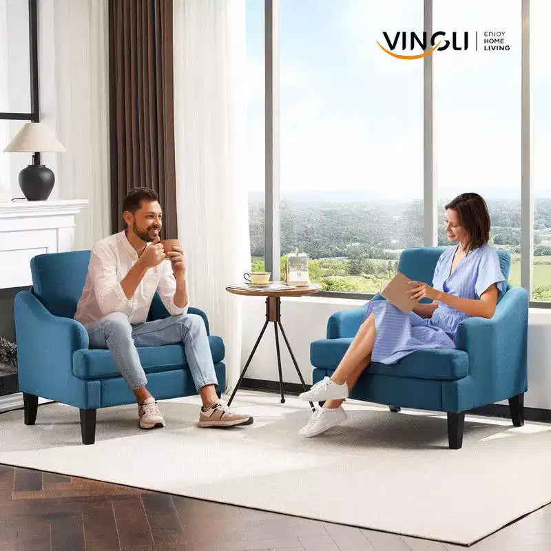 Fauteuil d'appoint Karl Home de 31 pouces en lin avec accoudoir incliné