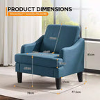 Fauteuil d'appoint Karl Home de 31 pouces en lin avec accoudoir incliné