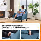 Fauteuil d'appoint Karl Home de 31 pouces en lin avec accoudoir incliné
