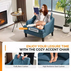 Fauteuil d'appoint Karl Home de 31 pouces en lin avec accoudoir incliné