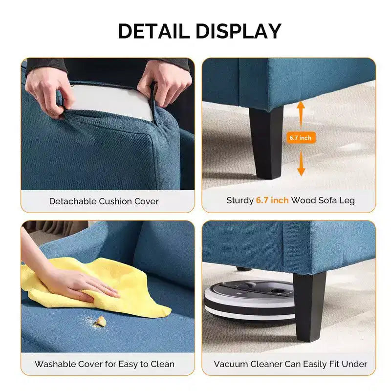Fauteuil d'appoint Karl Home de 31 pouces en lin avec accoudoir incliné