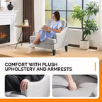 Fauteuil d'appoint Karl Home de 31 pouces en lin avec accoudoir incliné