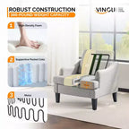 Fauteuil d'appoint Karl Home de 31 pouces en lin avec accoudoir incliné