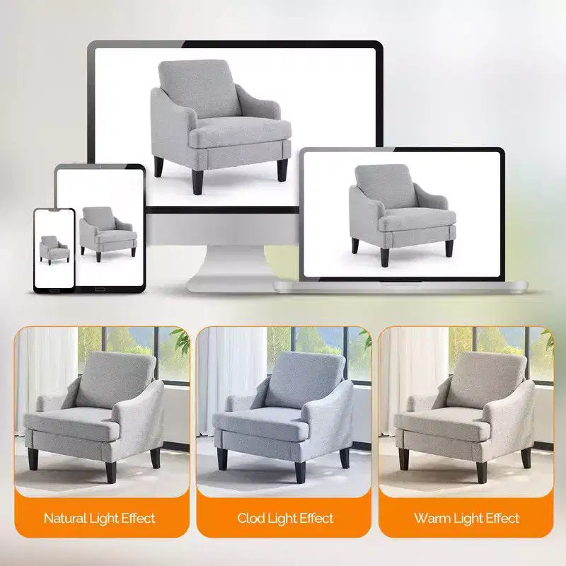 Fauteuil d'appoint Karl Home de 31 pouces en lin avec accoudoir incliné