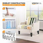 Fauteuil d'appoint Karl Home de 31 pouces en lin avec accoudoir incliné