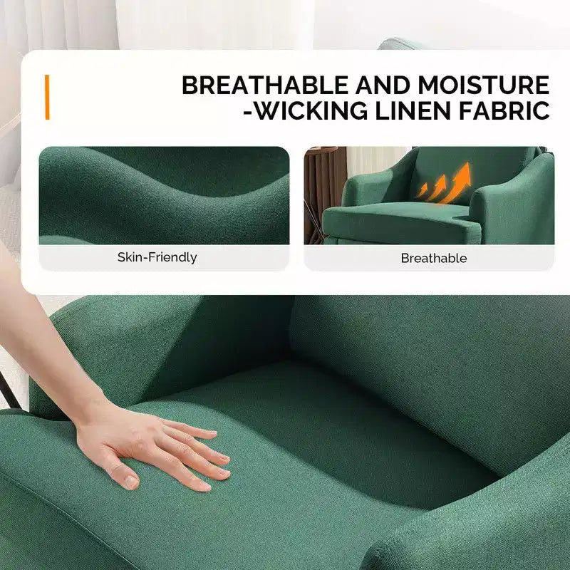 Fauteuil d'appoint Karl Home de 31 pouces en lin avec accoudoir incliné