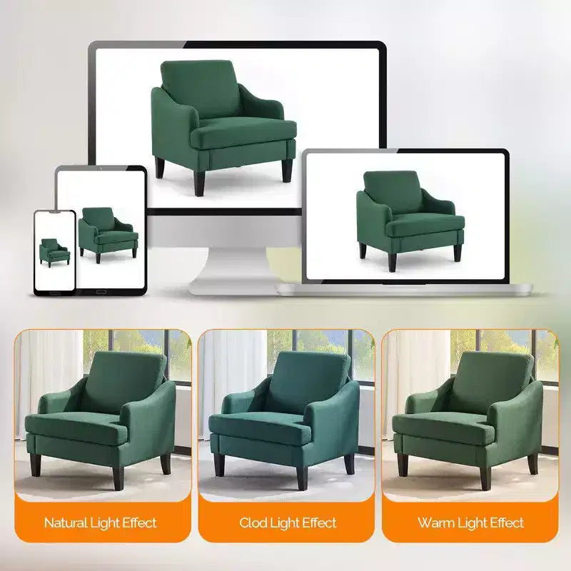 Fauteuil d'appoint Karl Home de 31 pouces en lin avec accoudoir incliné