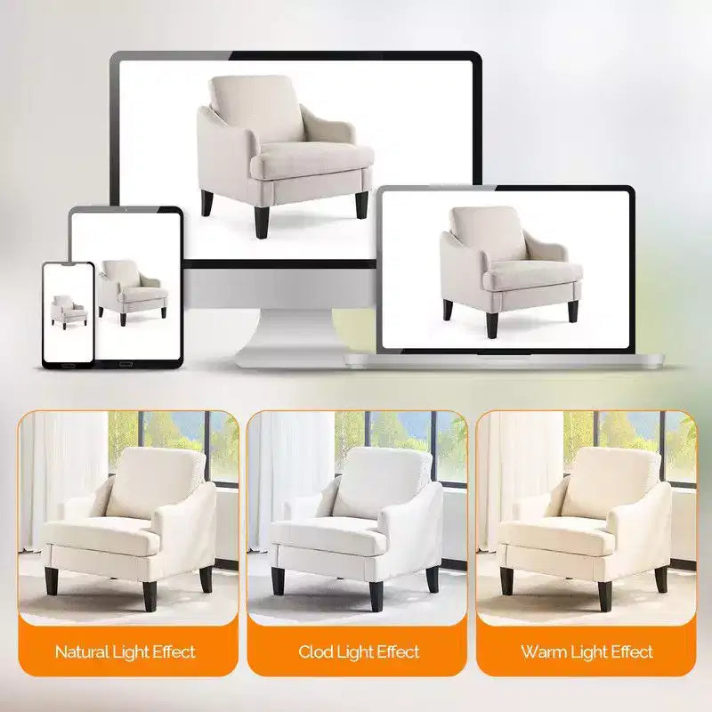 Fauteuil d'appoint Karl Home de 31 pouces en lin avec accoudoir incliné