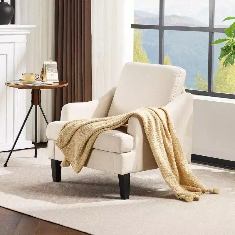 Fauteuil d'appoint Karl Home de 31 pouces en lin avec accoudoir incliné