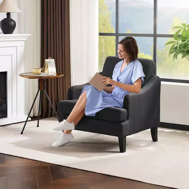 Fauteuil d'appoint Karl Home de 31 pouces en lin avec accoudoir incliné