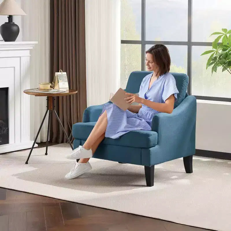 Fauteuil d'appoint Karl Home de 31 pouces en lin avec accoudoir incliné